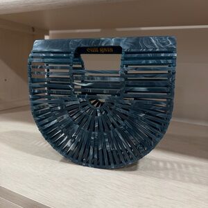 Cult Gaia Marble Blue Acrylic Clutch